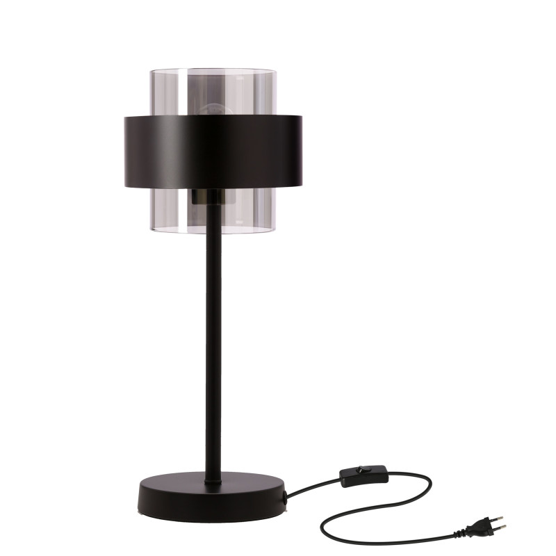 Spiega lampa stołowa czarny 1x60W E27 klosz dymiony 41-47205