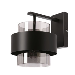 Spiega lampa kinkiet czarny 1x60W E27 klosz dymiony 21-47083