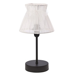 SIGALEA lampka stołowa czarny 1x40W E14 abażur biały 41-53701