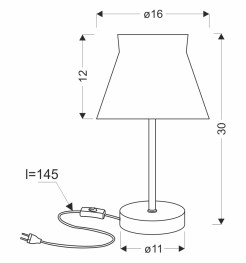 SIGALEA lampka stołowa czarny 1x40W E14 abażur biały 41-53701