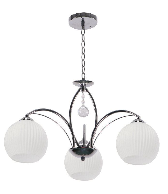 SANDRINE lampa wisząca chromowy 3x40W E27 klosz biały 33-52087
