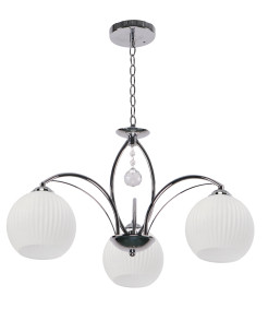 SANDRINE lampa wisząca chromowy 3x40W E27 klosz biały 33-52087