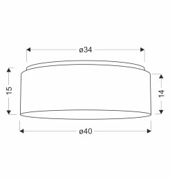 SALUT lampa sufitowa 40 2x40W E27 abażur beżowy 31-56481