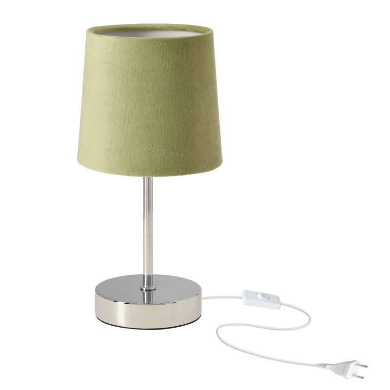 SALLY lampka stołowa chromowy 1x40W E14 abażur szarozielony 41-48462