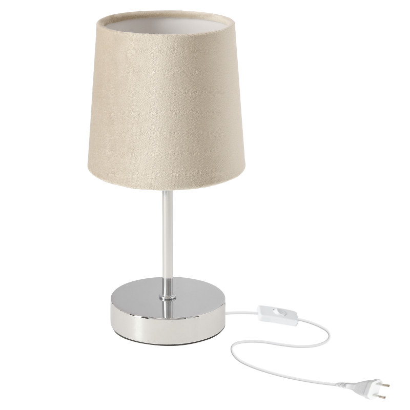 SALLY lampka stołowa chromowy 1x40W E14 abażur brązowy 41-48479