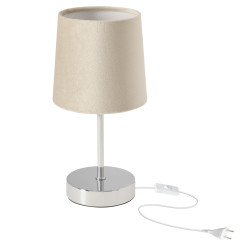 SALLY lampka stołowa chromowy 1x40W E14 abażur brązowy 41-48479