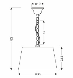 PYROS lampa wisząca patynowy 38 1x40W E27 abażur kremowy 31-50083
