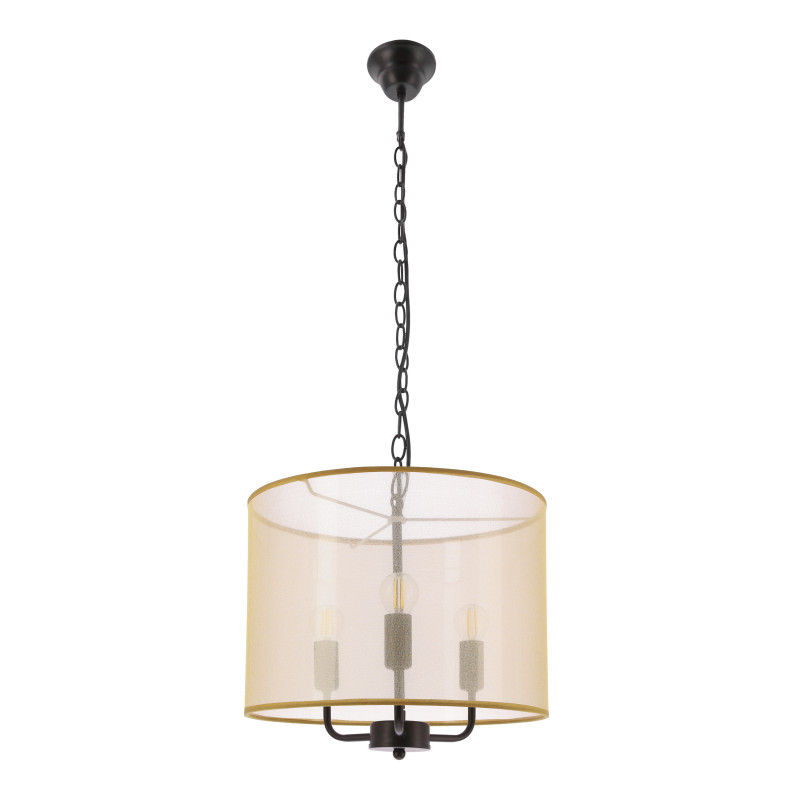 PACIFICA lampa wisząca czarny 3x40W E14 abażur złoty 31-50045
