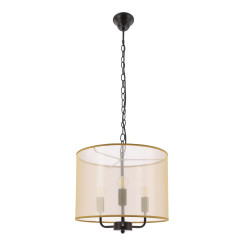 PACIFICA lampa wisząca czarny 3x40W E14 abażur złoty 31-50045