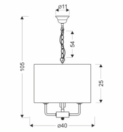 PACIFICA lampa wisząca czarny 3x40W E14 abażur złoty 31-50045