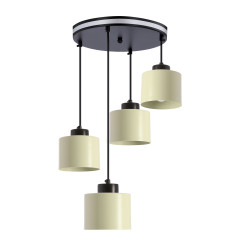 OLIVCA lampa wisząca czarny 4x40W E27 klosz oliwkowy 34-47915