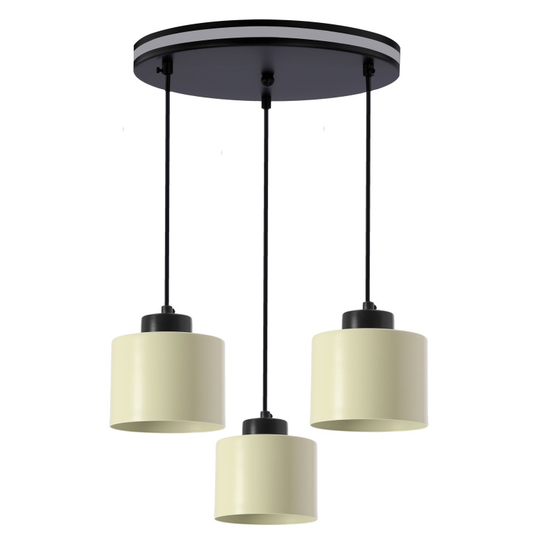 OLIVCA lampa wisząca czarny 3x40W E27 klosz oliwkowy 33-47908