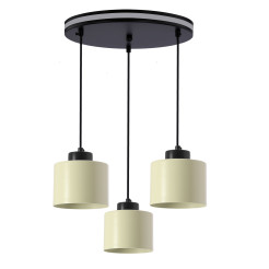 OLIVCA lampa wisząca czarny 3x40W E27 klosz oliwkowy 33-47908