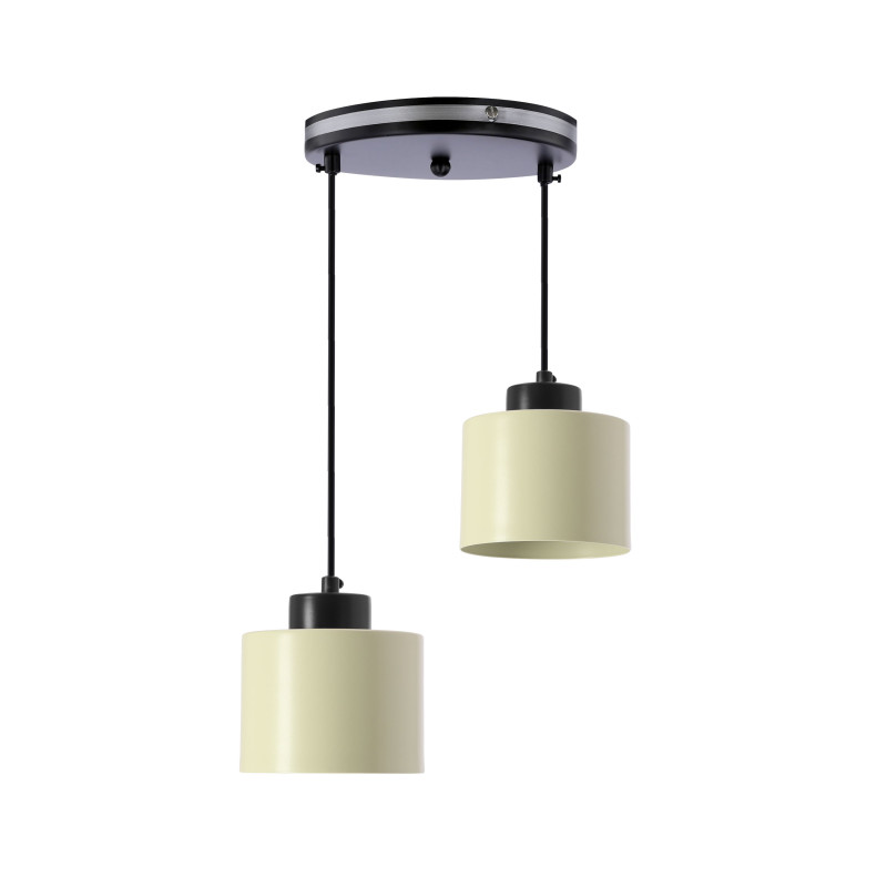 OLIVCA lampa wisząca czarny 2x40W E27 klosz oliwkowy 32-47892
