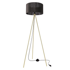 MOSSI lampa podłogowa złoty 1x40W E27 abażur czarny 51-47700