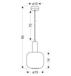 LINOX lampa wisząca czarny 1x40 E27 klosz bursztynowy 31-48899
