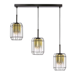 JONERA lampa wisząca czarny 3x40W E27 klosz złoty 33-49360