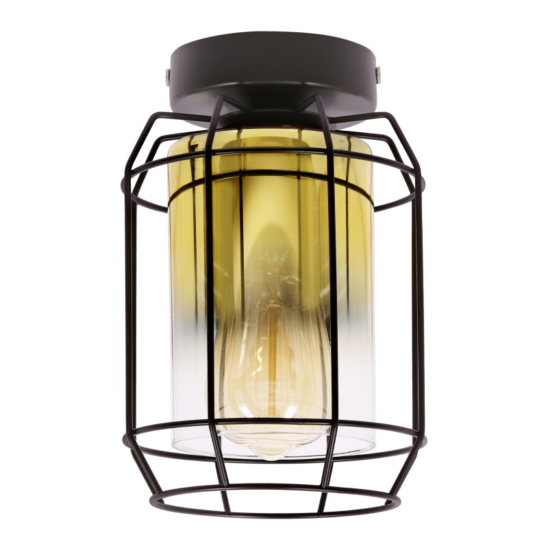 JONERA lampa sufitowa czarny 1x40W E27 klosz złoty 31-49339