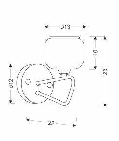 GATO lampa kinkiet czarny 1x40W E14 klosz szklany bezbarwny+chromowy 21-49971