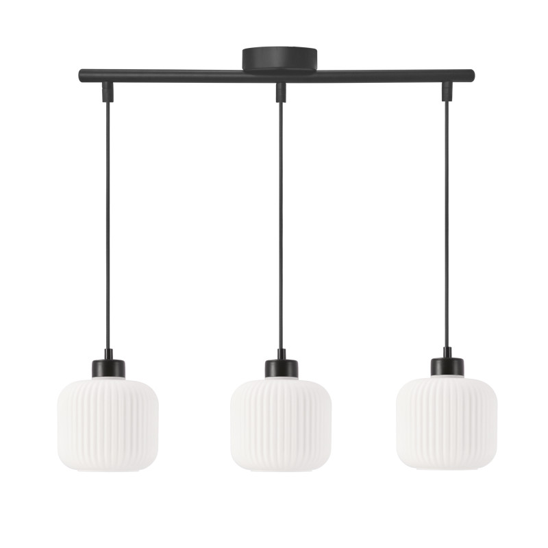 ESTILO lampa wisząca czarny 3x40W E27 klosz biały 33-49957
