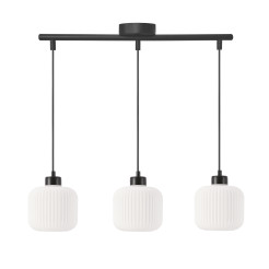 ESTILO lampa wisząca czarny 3x40W E27 klosz biały 33-49957