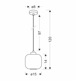 ESTILO lampa wisząca czarny 1x40W E27 klosz biały 31-49926