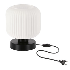 ESTILO lampa stołowa czarny 1x40 E27 klosz biały 41-49940