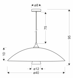 DUETTO lampa wisząca satynowy złoty 1x40W E27 klosz biały+biały z paskiem złotym 31-49261