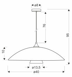 DUETTO lampa wisząca satynna nikiel 1x40W E27 klosz biały+białe paski 31-49278