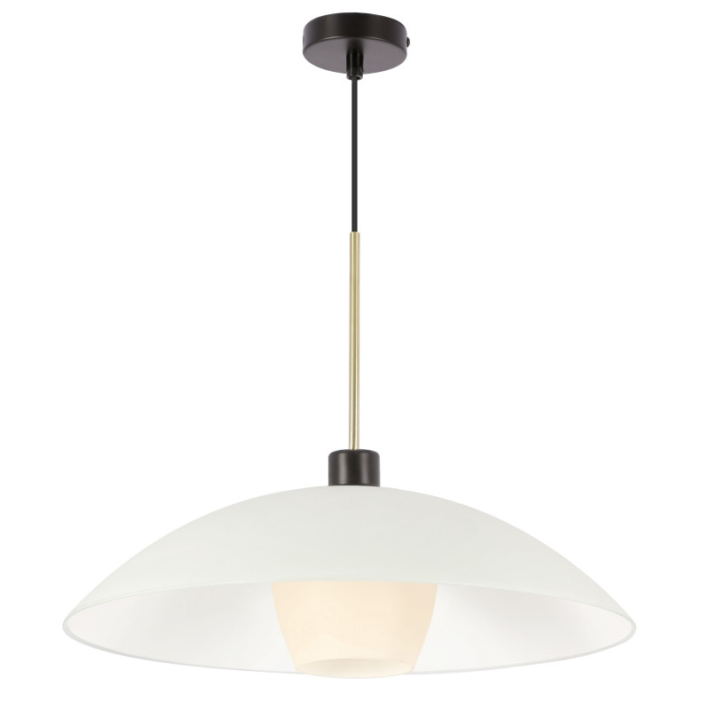 DUETTO lampa wisząca czarny+złoty 1x40W E27 klosz biały+beżowy 31-49230