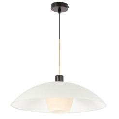 DUETTO lampa wisząca czarny+złoty 1x40W E27 klosz biały+beżowy 31-49230