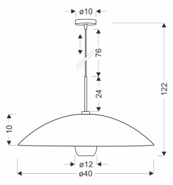 DUETTO lampa wisząca czarny+złoty 1x40W E27 klosz biały+beżowy 31-49230