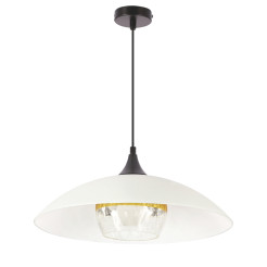 DUETTO lampa wisząca czarny 1x40W E27 klosz biały+złoty 31-49247