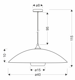DUETTO lampa wisząca czarny 1x40W E27 klosz biały+złoty 31-49247