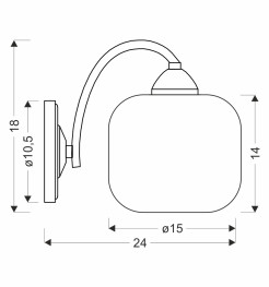 DOPO lampa kinkiet chromowy 1x40W E27 klosz biały 21-51752