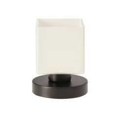 CUBETTO lampka stołowa czarna 1x40W E27 klosz biały 41-48486