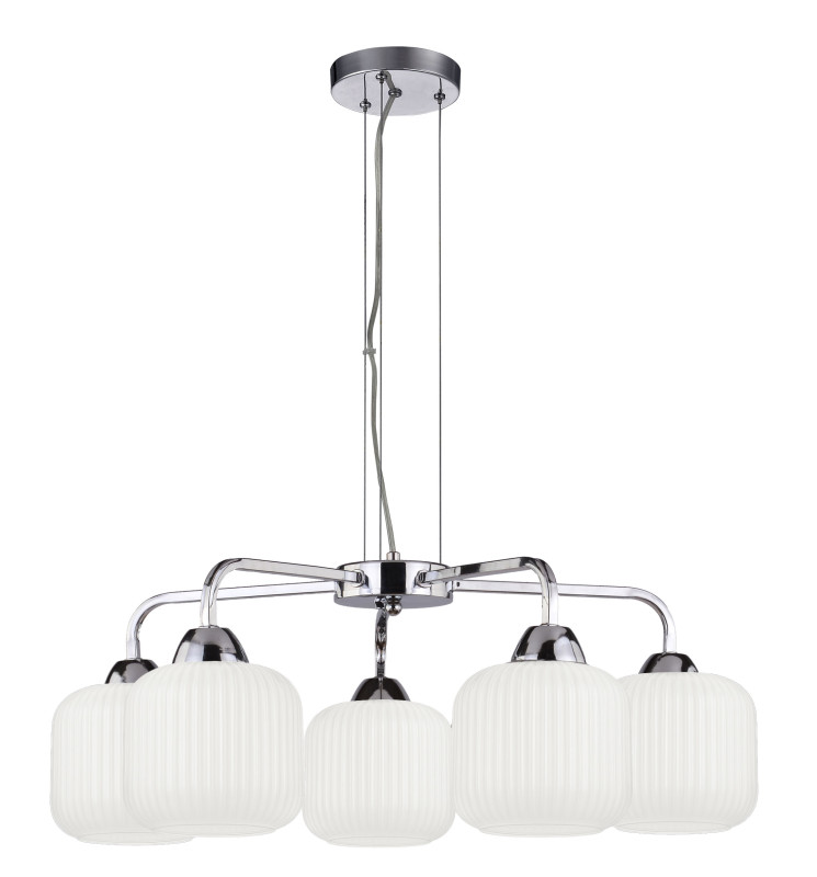 CROMADO lampa wisząca chromowy 5x60W E27 klosz biały 35-49568