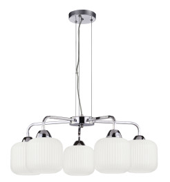 CROMADO lampa wisząca chromowy 5x60W E27 klosz biały 35-49568