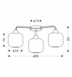CROMADO lampa sufitowa chromowy 3x60W E27 klosz biały 98-49582
