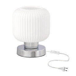 CROMADO lampa stołowa chromowy 1x60 E27 klosz biały 41-50106