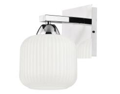 CROMADO lampa kinkiet chromowy 1x60W E27 klosz biały 21-49544