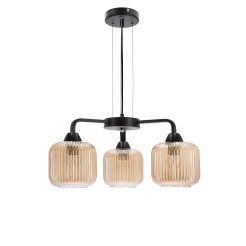 CAMPANA lampa wisząca czarny 3x60W E27 klosz bursztynowy 33-48226