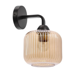 CAMPANA lampa kinkiet czarny 1x60W E27 klosz bursztynowy 21-48240