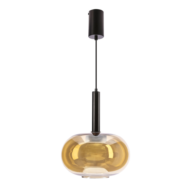 BUENO lampa wisząca czarny 1x9W GX53 klosz bezbarwny+złoty 31-50465