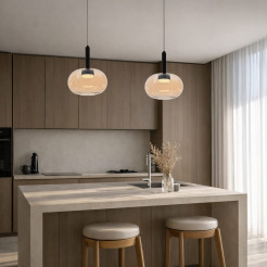 BUENO lampa wisząca czarny 1x9W GX53 klosz bezbarwny+złoty 31-50465