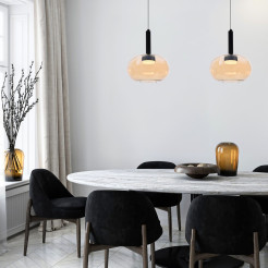 BUENO lampa wisząca czarny 1x9W GX53 klosz bezbarwny+złoty 31-50465