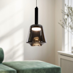 BUENO lampa wisząca czarny 1x9W GX53 klosz bezbarwny+dymiony 31-50441