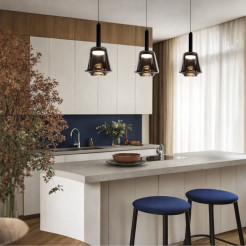 BUENO lampa wisząca czarny 1x9W GX53 klosz bezbarwny+dymiony 31-50441