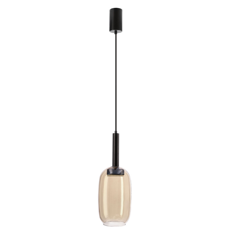 BUENO lampa wisząca czarny 1x9W GX53 klosz bezbarwny+bursztynowy 31-50458