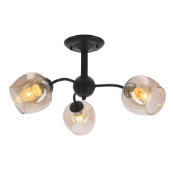 BREEZE lampa wisząca czarny 3x40W E27 klosz bursztynowy 33-52223